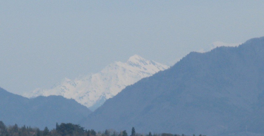 Le Grand Arc et le Mont Blanc vus depuis le balcon